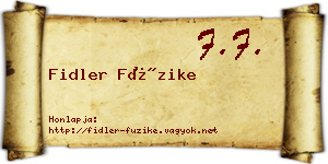 Fidler Füzike névjegykártya